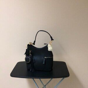 Black vegan leather two piece handbag NWT - Alyssa
